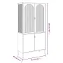 Tall glass and black steel sideboard 90x40x180 cm by vidaXL, Sideboards - Ref: Foro24-353000, Price: 347,00 €, Discount: %