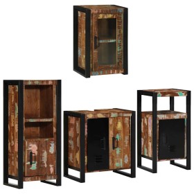 Juego de muebles de baño 4 pcs Madera reciclada maciza