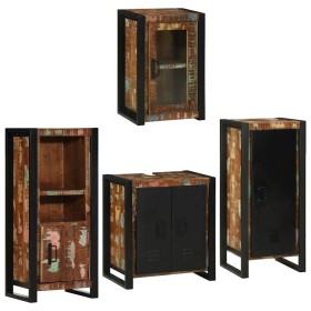 Juego de muebles de baño 4 pcs Madera reciclada maciza