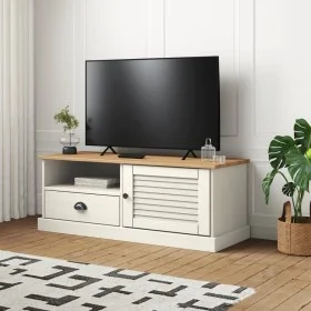 VIGO TV-Schrank aus massivem weißem Kiefernholz 106x40x40 cm von vidaXL, TV-Möbel - Ref: Foro24-353176, Preis: 90,83 €, Rabat...