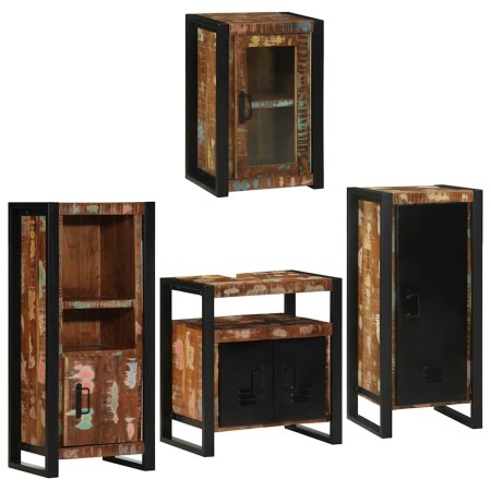 Juego de muebles de baño 4 pcs Madera reciclada maciza