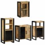 Juego de muebles de baño 4 pcs Marrón Madera de mango maciza