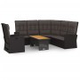 3-teiliges Gartenmöbel-Set und schwarze synthetische Rattankissen von vidaXL, Gartensets - Ref: Foro24-362177, Preis: 581,85 ...