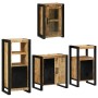 Juego de muebles de baño 4 pcs Marrón Madera de mango maciza