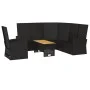 3-teiliges Gartenmöbel-Set und schwarze synthetische Rattankissen von vidaXL, Gartensets - Ref: Foro24-362177, Preis: 520,06 ...