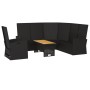 3-teiliges Gartenmöbel-Set und schwarze synthetische Rattankissen von vidaXL, Gartensets - Ref: Foro24-362177, Preis: 581,85 ...