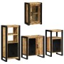 Juego de muebles de baño 4 pcs Marrón Madera de mango maciza
