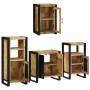 Juego de muebles de baño 4 pcs Marrón Madera de mango maciza