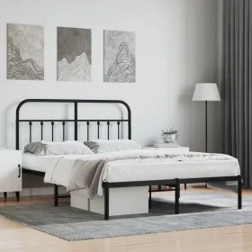 Bettgestell mit schwarzem Metallkopfteil 140x200 cm von vidaXL, Betten und Lattenroste - Ref: Foro24-352579, Preis: 114,87 €,...