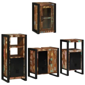 Juego de muebles de baño 4 pcs Madera reciclada maciza