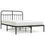 Bed frame with black metal headboard 140x200 cm by vidaXL, Beds and slatted bases - Ref: Foro24-352579, Price: 116,14 €, Disc...
