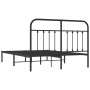 Bettgestell mit schwarzem Metallkopfteil 140x200 cm von vidaXL, Betten und Lattenroste - Ref: Foro24-352579, Preis: 116,47 €,...