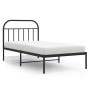 Bed frame with black metal headboard 107x203 cm by vidaXL, Beds and slatted bases - Ref: Foro24-353631, Price: 80,71 €, Disco...