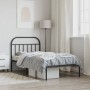 Bed frame with black metal headboard 107x203 cm by vidaXL, Beds and slatted bases - Ref: Foro24-353631, Price: 80,71 €, Disco...