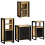 Juego de muebles de baño 4 pcs Marrón Madera de mango maciza