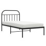Bed frame with black metal headboard 107x203 cm by vidaXL, Beds and slatted bases - Ref: Foro24-353631, Price: 80,71 €, Disco...