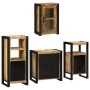 Juego de muebles de baño 4 pcs Marrón Madera de mango maciza