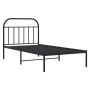 Bed frame with black metal headboard 107x203 cm by vidaXL, Beds and slatted bases - Ref: Foro24-353631, Price: 80,71 €, Disco...