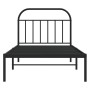 Bed frame with black metal headboard 107x203 cm by vidaXL, Beds and slatted bases - Ref: Foro24-353631, Price: 80,71 €, Disco...
