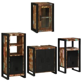Juego de muebles de baño 4 pcs Madera reciclada maciza