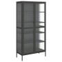 Aparador alto vidrio y acero negro 85x40x180 cm de vidaXL, Aparadores - Ref: Foro24-353004, Precio: 349,15 €, Descuento: %
