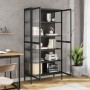 Aparador alto vidrio y acero negro 85x40x180 cm de vidaXL, Aparadores - Ref: Foro24-353004, Precio: 349,15 €, Descuento: %