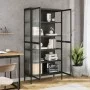 Hohes Sideboard aus Glas und schwarzem Stahl, 85 x 40 x 180 cm von vidaXL, Sideboards - Ref: Foro24-353004, Preis: 343,64 €, ...