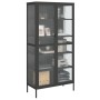 Aparador alto vidrio y acero negro 85x40x180 cm de vidaXL, Aparadores - Ref: Foro24-353004, Precio: 349,15 €, Descuento: %