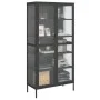 Hohes Sideboard aus Glas und schwarzem Stahl, 85 x 40 x 180 cm von vidaXL, Sideboards - Ref: Foro24-353004, Preis: 343,64 €, ...