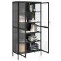 Aparador alto vidrio y acero negro 85x40x180 cm de vidaXL, Aparadores - Ref: Foro24-353004, Precio: 349,15 €, Descuento: %