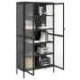 Hohes Sideboard aus Glas und schwarzem Stahl, 85 x 40 x 180 cm von vidaXL, Sideboards - Ref: Foro24-353004, Preis: 343,64 €, ...
