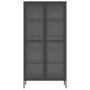 Aparador alto vidrio y acero negro 85x40x180 cm de vidaXL, Aparadores - Ref: Foro24-353004, Precio: 349,15 €, Descuento: %