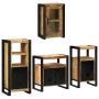 Juego de muebles de baño 4 pcs Marrón Madera de mango maciza