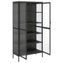 Aparador alto vidrio y acero negro 85x40x180 cm de vidaXL, Aparadores - Ref: Foro24-353004, Precio: 349,15 €, Descuento: %