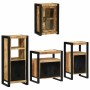 Juego de muebles de baño 4 pcs Marrón Madera de mango maciza