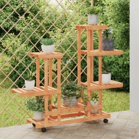 Blumenständer mit Rädern aus massivem Tannenholz 95x25x101 cm von vidaXL, Topfständer - Ref: Foro24-362864, Preis: 45,73 €, R...