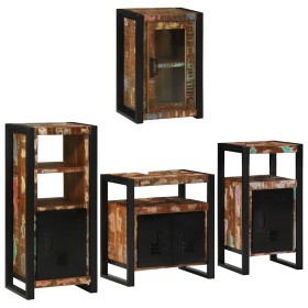 Juego de muebles de baño 4 pcs Madera reciclada maciza