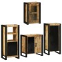Juego de muebles de baño 4 pcs Marrón Madera de mango maciza