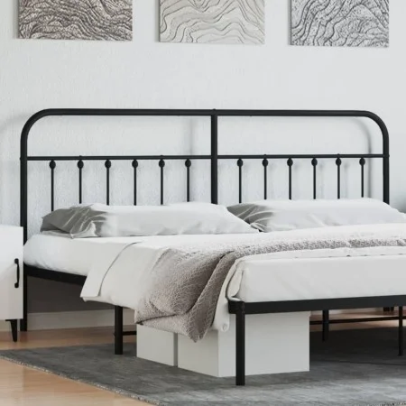 Black metal headboard 200 cm by vidaXL, Headboards and footboards - Ref: Foro24-352616, Price: 43,05 €, Discount: %
