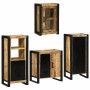 Juego de muebles de baño 4 pcs Marrón Madera de mango maciza
