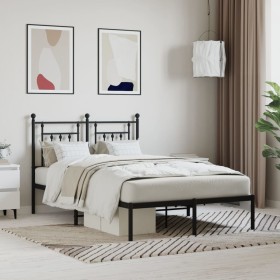 Estructura de cama con cabecero metal negro 120x190 cm de vidaXL, Camas y somieres - Ref: Foro24-353534, Precio: 110,81 €, De...