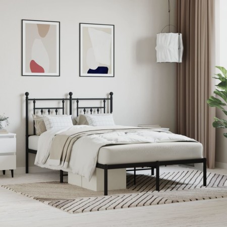 Estructura de cama con cabecero metal negro 120x190 cm de vidaXL, Camas y somieres - Ref: Foro24-353534, Precio: 110,72 €, De...