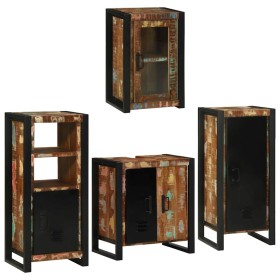 Juego de muebles de baño 4 pcs Madera reciclada maciza