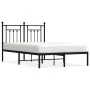 Bed frame with black metal headboard 120x190 cm by vidaXL, Beds and slatted bases - Ref: Foro24-353534, Price: 108,97 €, Disc...