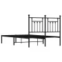 Bed frame with black metal headboard 120x190 cm by vidaXL, Beds and slatted bases - Ref: Foro24-353534, Price: 108,97 €, Disc...