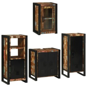 Juego de muebles de baño 4 pcs Madera reciclada maciza
