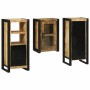 Juego de muebles de baño 3 pcs Marrón Madera de mango maciza
