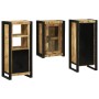 Juego de muebles de baño 3 pcs Marrón Madera de mango maciza
