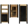 Juego de muebles de baño 3 pcs Marrón Madera de mango maciza