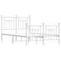 Estructura cama metal con cabecero y estribo blanco 120x190 cm de vidaXL, Camas y somieres - Ref: Foro24-353601, Precio: 123,...